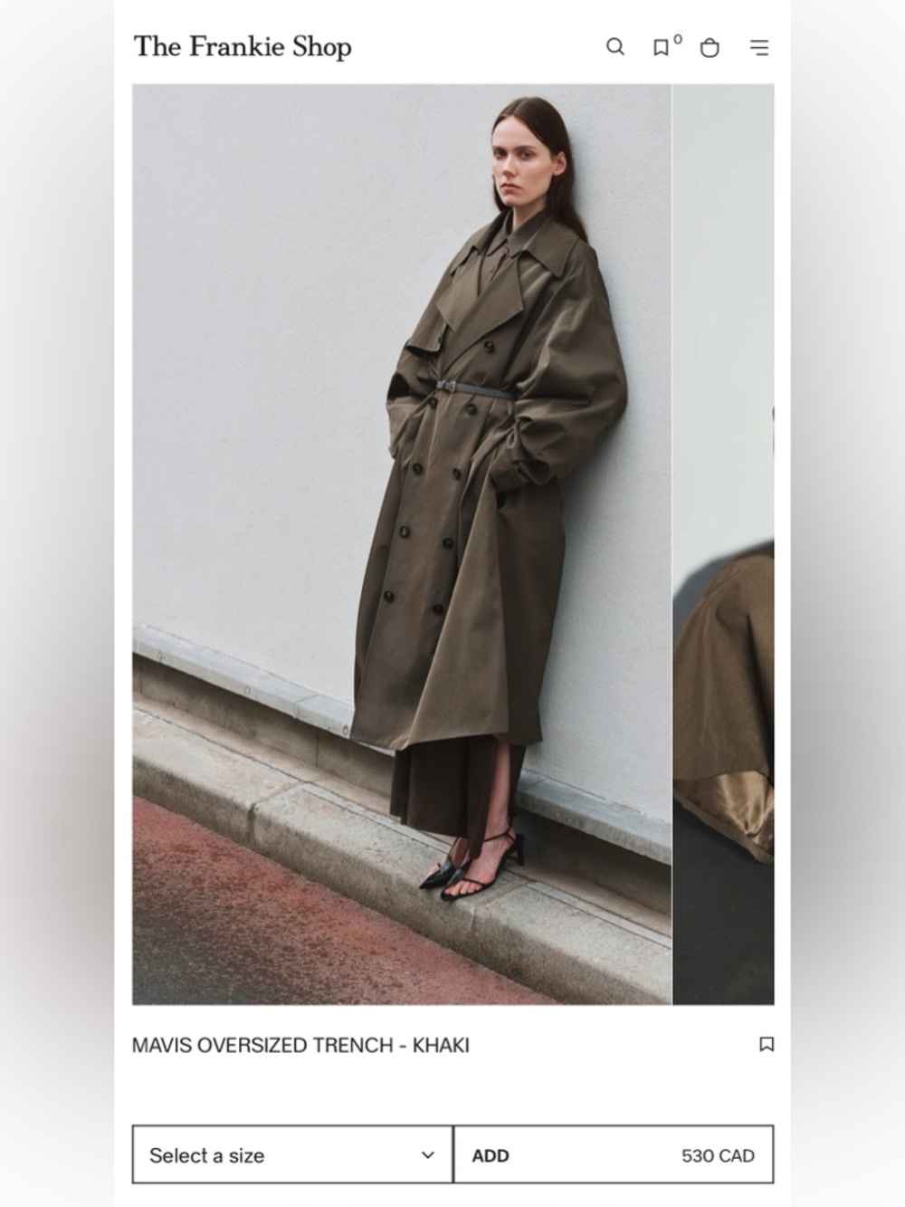 THE FRANKIE SHOP • Mavis Oversized Grey Trench Coat - Picture 16 of 16